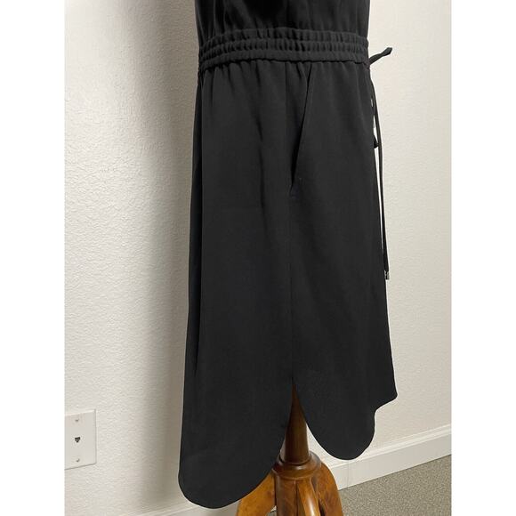 Vince Dress Hi Low Mini Colorblock Zip Front Drawstring - Picture 6 of 10